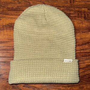 Gigi Pip Textured Waffle Knit Green Sage Beanie Hat